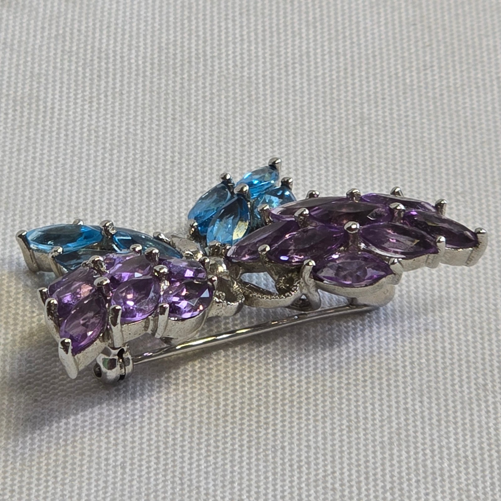 Sterling Silver Pin / Pendant Combo 13.1g Fine Jewelry Multicolor Stones *READ*