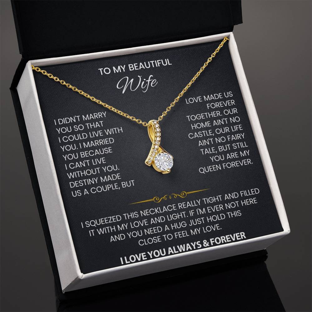 To My Wife Necklace Pendant Romantic Anniversary Birthday Gift