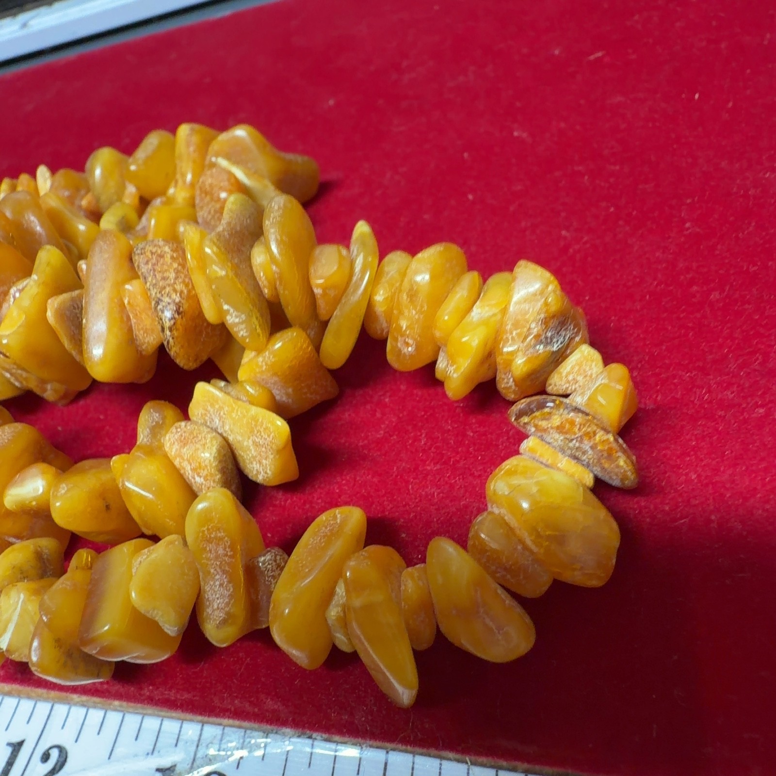 UNBRANDED Honey Amber Chip Necklace Baltic Style Tumbled Nuggets 25 inch