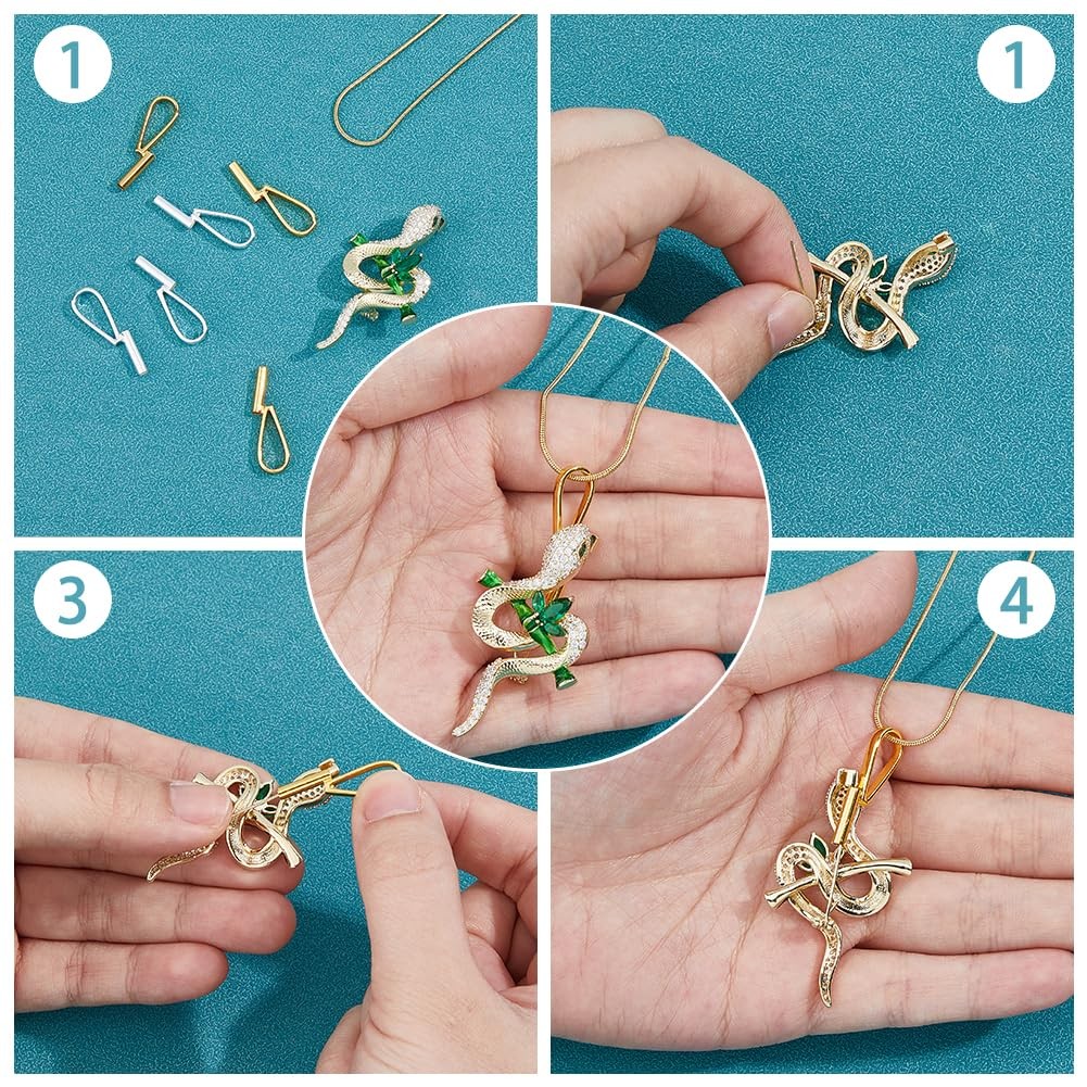 10Pcs 2 Colors Vertical Pin to Pendant Brooch Pendant Converters Alloy Brooch…