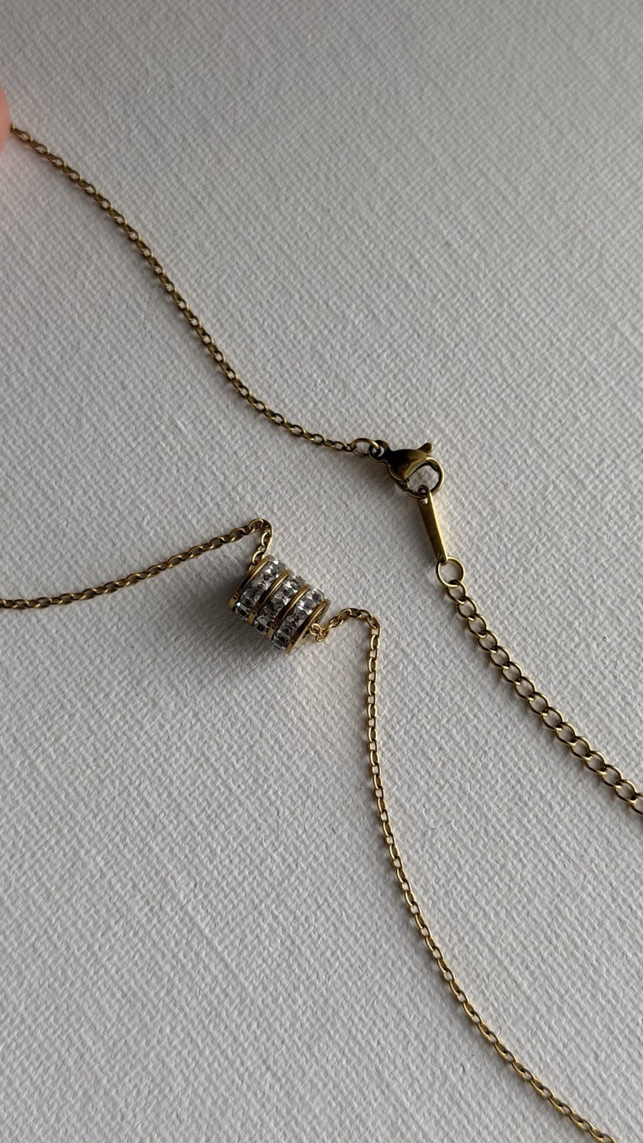 Elegant Crystal Barrel Pendant Necklace CZ Stone