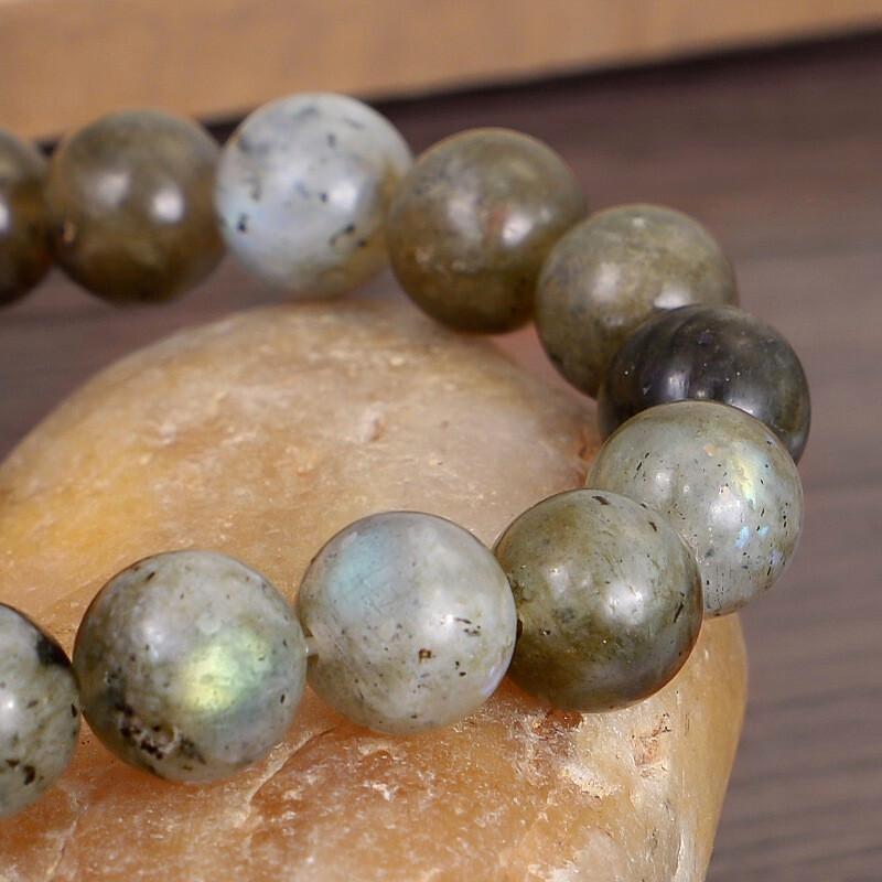 Natural Labradorite Stone Beaded 8mm Gemstone Crystal Healing Stretch Bracelet