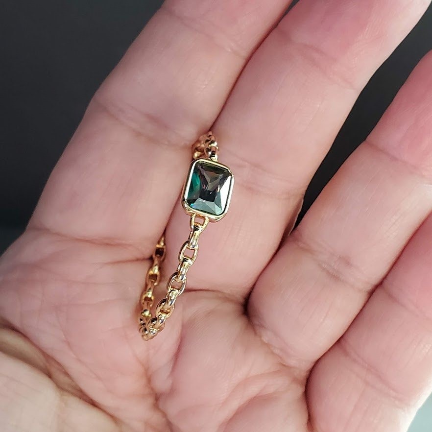 Bomb Party June 2025 Birthday Subtle Statements Alexandrite Gold Chain Hoops