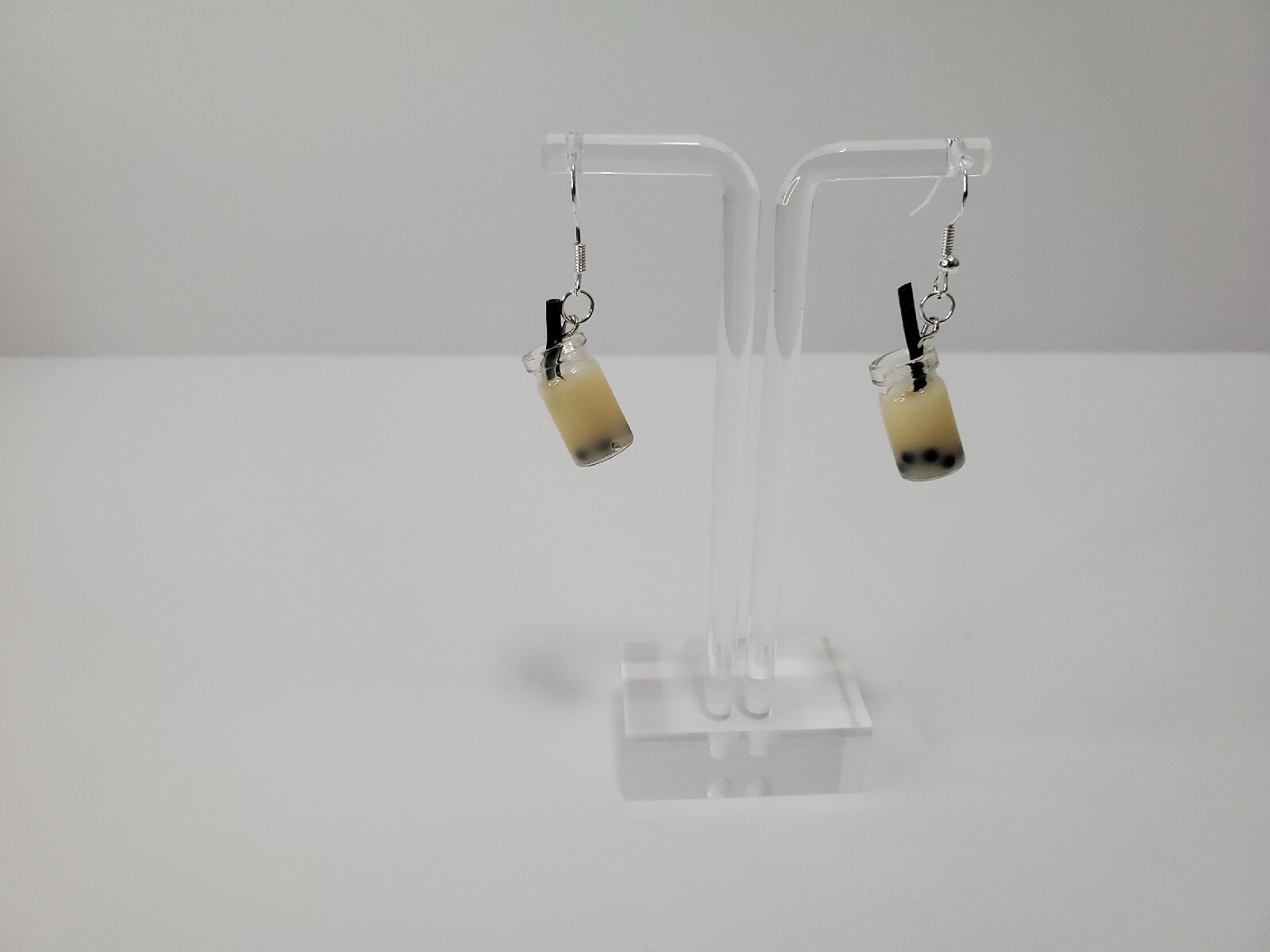 Tapioca Boba Bubble Milk Tea Brown Sugar drink Miniature Bottle dangle earrings