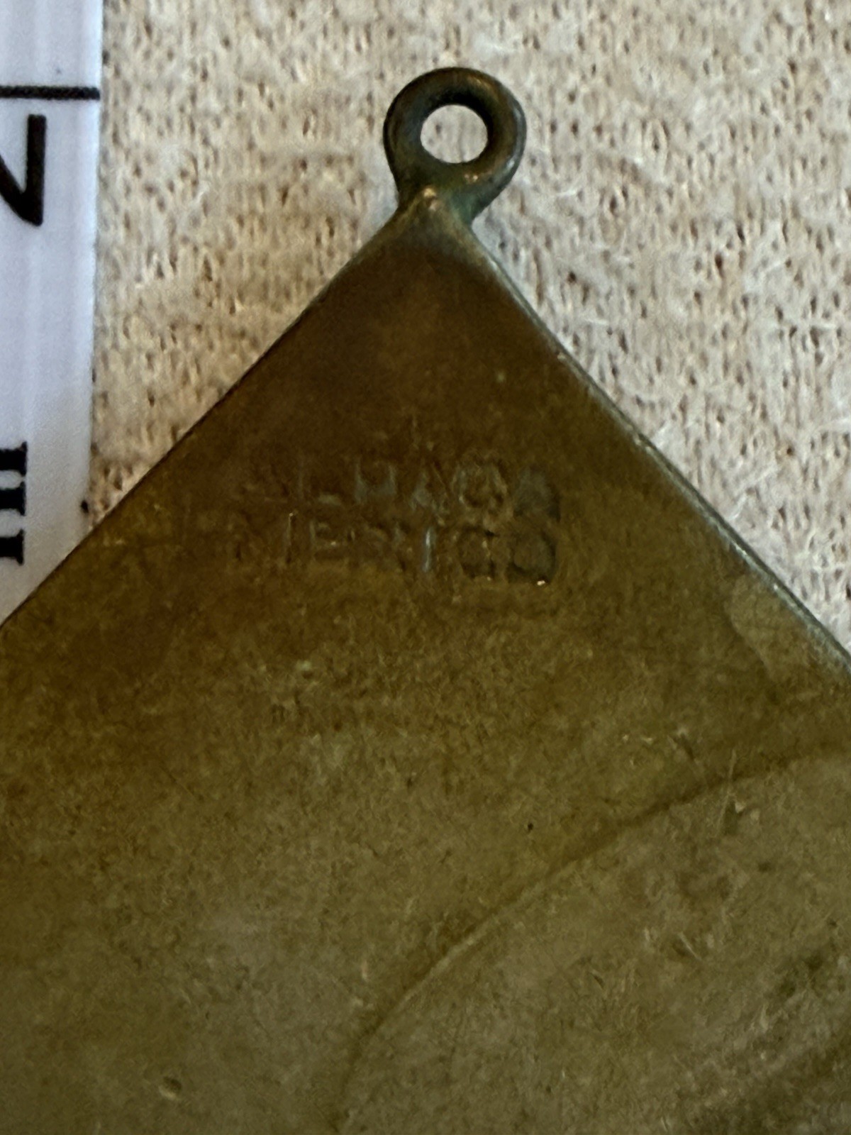 Vintage Alpaca Mexico Abalone Shell Drop Triangle Pendant