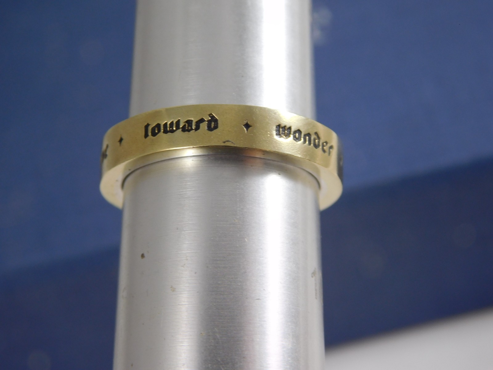 WAXING POETIC Sterling Silver Brass Guidance Wonder Toward Beauty Love Ring sz 9