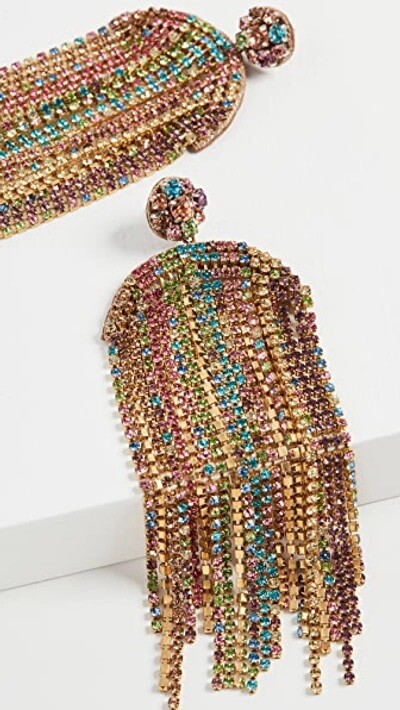Deepa Gurnani Cadie Rainbow Rhinestone Chandelier Drop Earrings