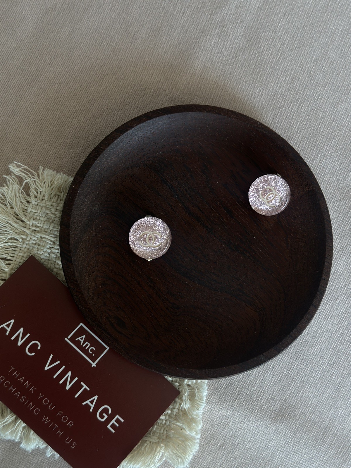 AUTHENTIC Chanel – Rosé Halo Clip-On Earrings-ANC Vintage