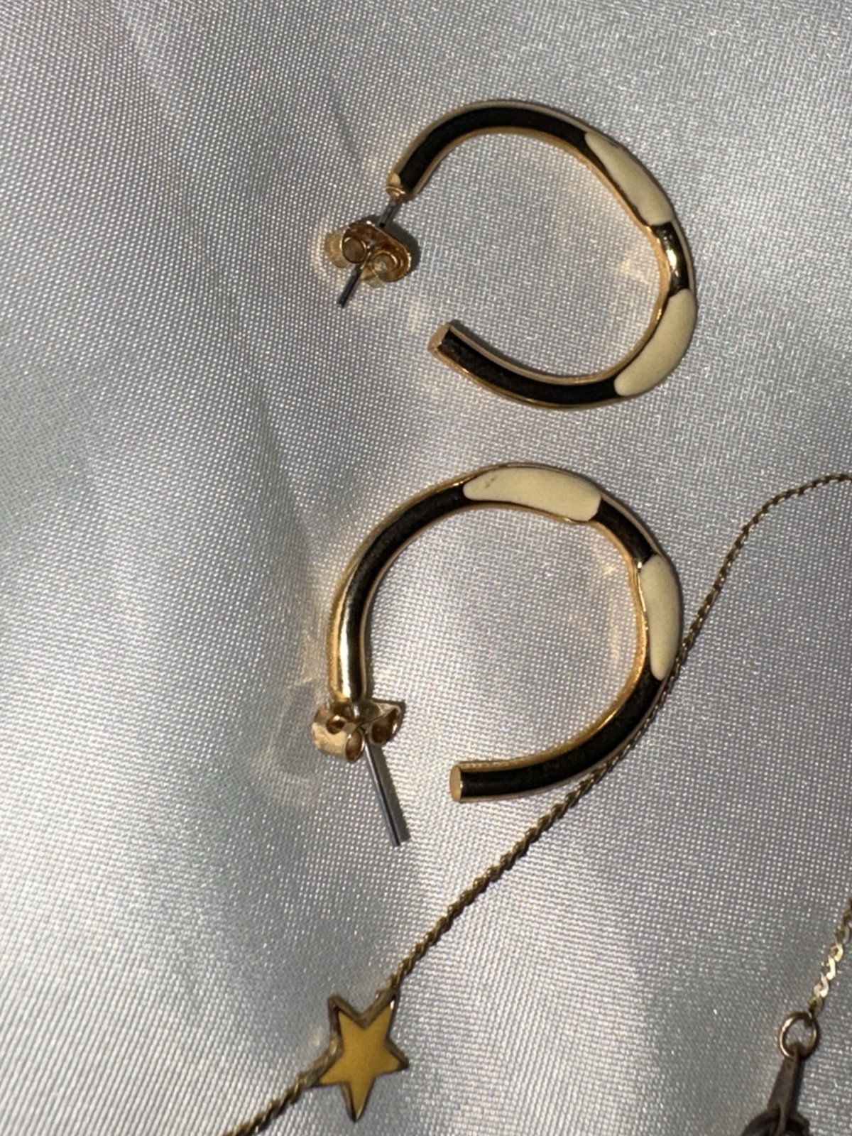 Celestial welded yellow star gld pltd vintage bracelet & earrings