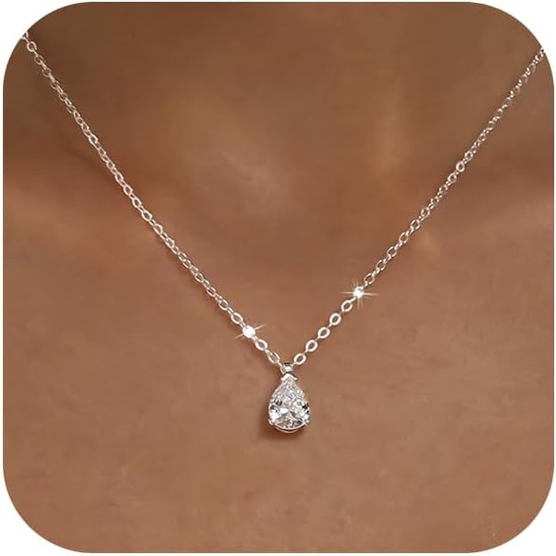 Gold Necklace for Women 14K Gold Plated Dainty Pendant Chain Puffy Heart Italian