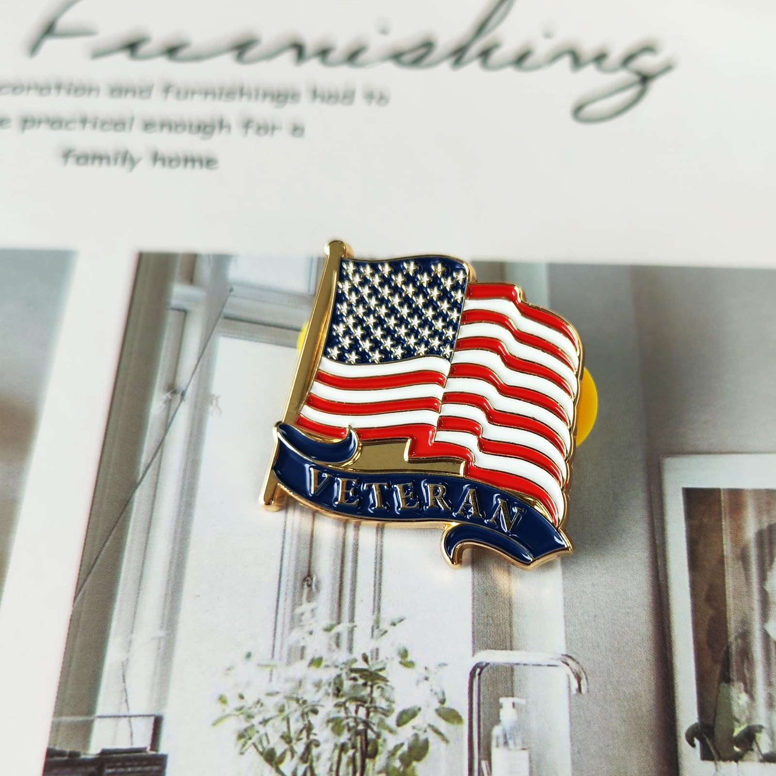 Arturbo for Veteran Pin American Flag Lapel Pins USA Normal, Veteran1pcs gold