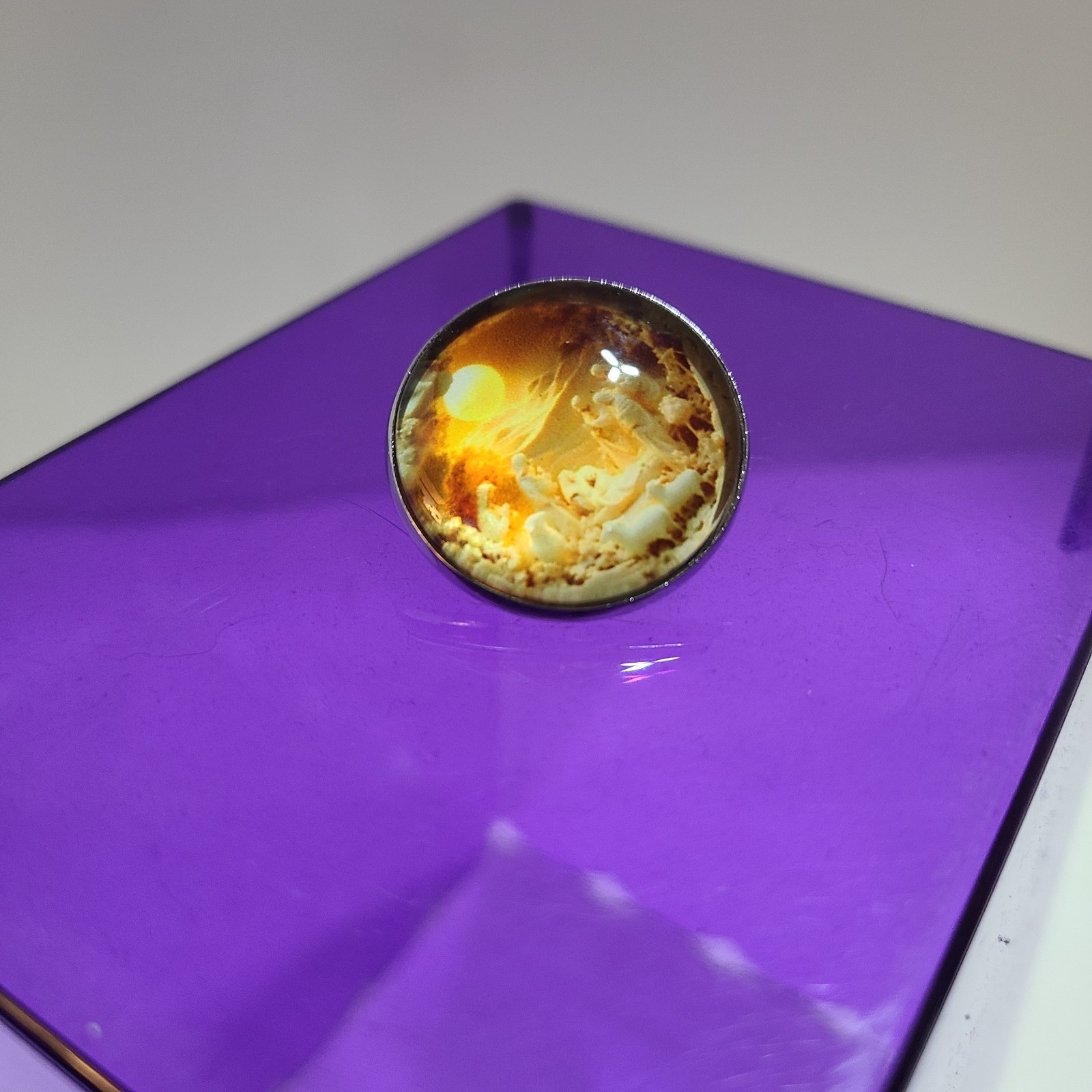 Stainless Steel and Acrylic Colorfull Nativity Broche with Snap On Clasp.