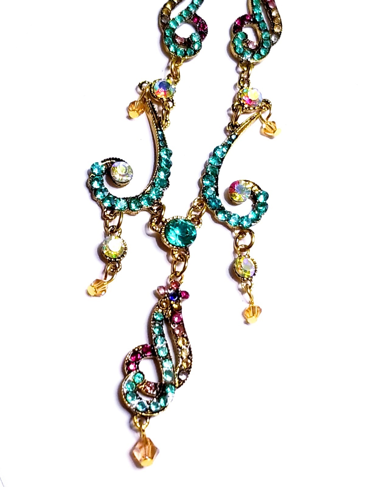 Colorful Choker Rhinestone Crystal Statement Necklace Pageant Prom Boho Gypsy