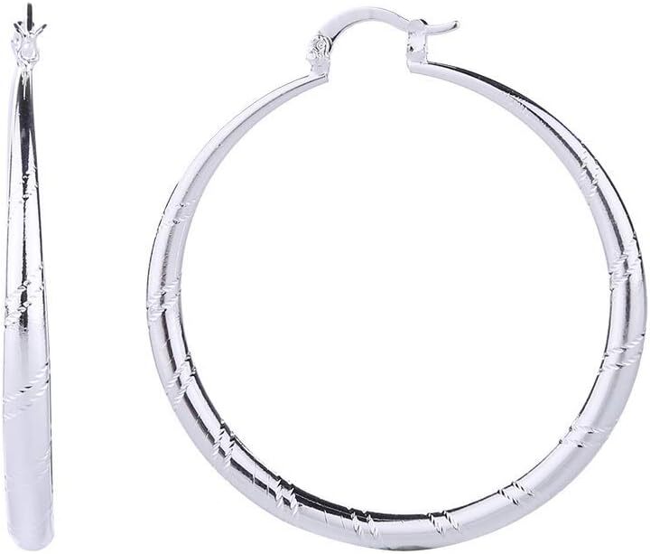 Women Fashion 925 Sterling Solid Silver Ear Earrings Wedding Jewelry (1.58 inch)