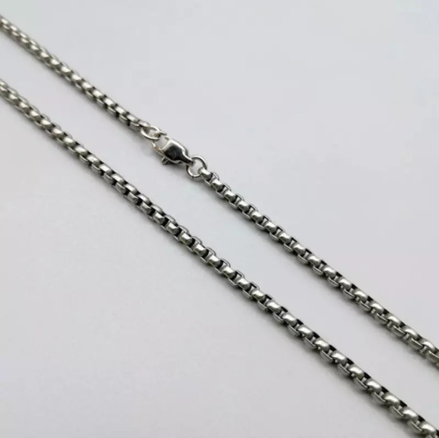 19″ Pure Titanium Box Chain Necklace 3mm Men Unisex NO Allergic Skin Care Health
