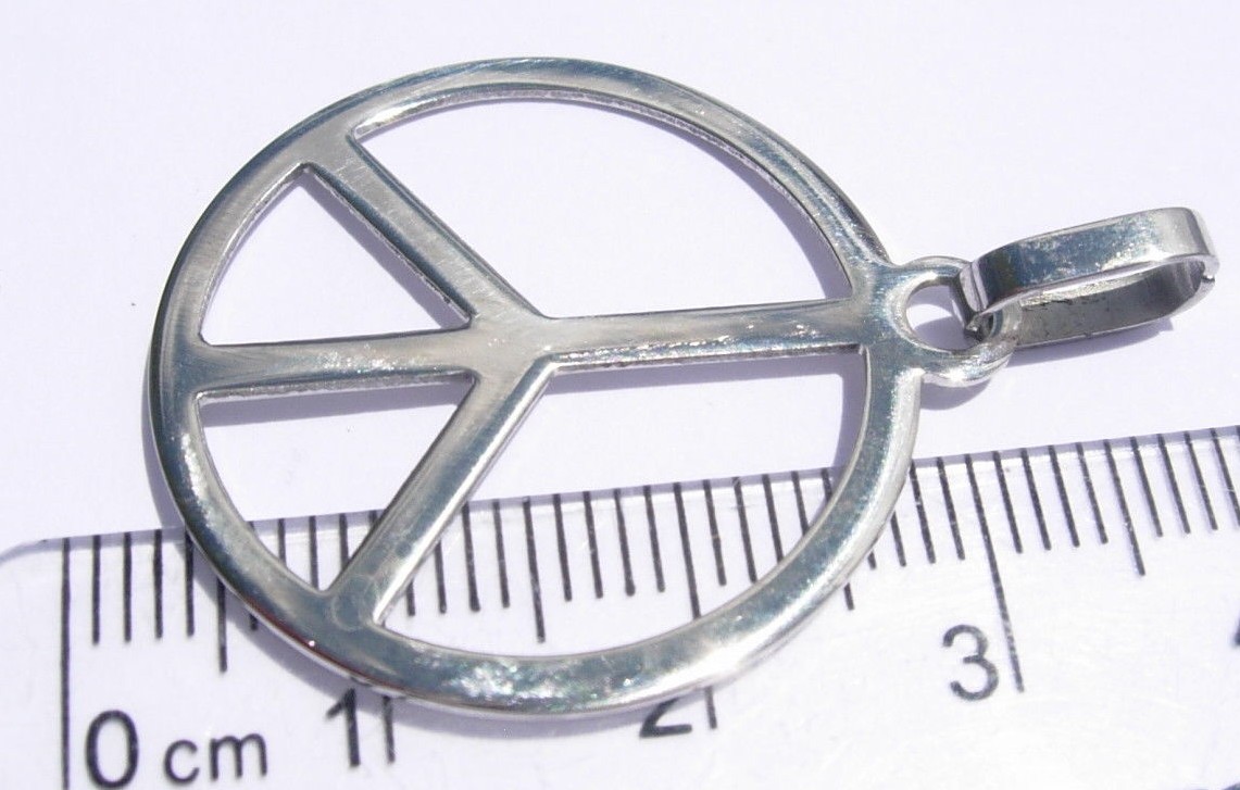 Stainless Steel Peace Sign Pendant Charm