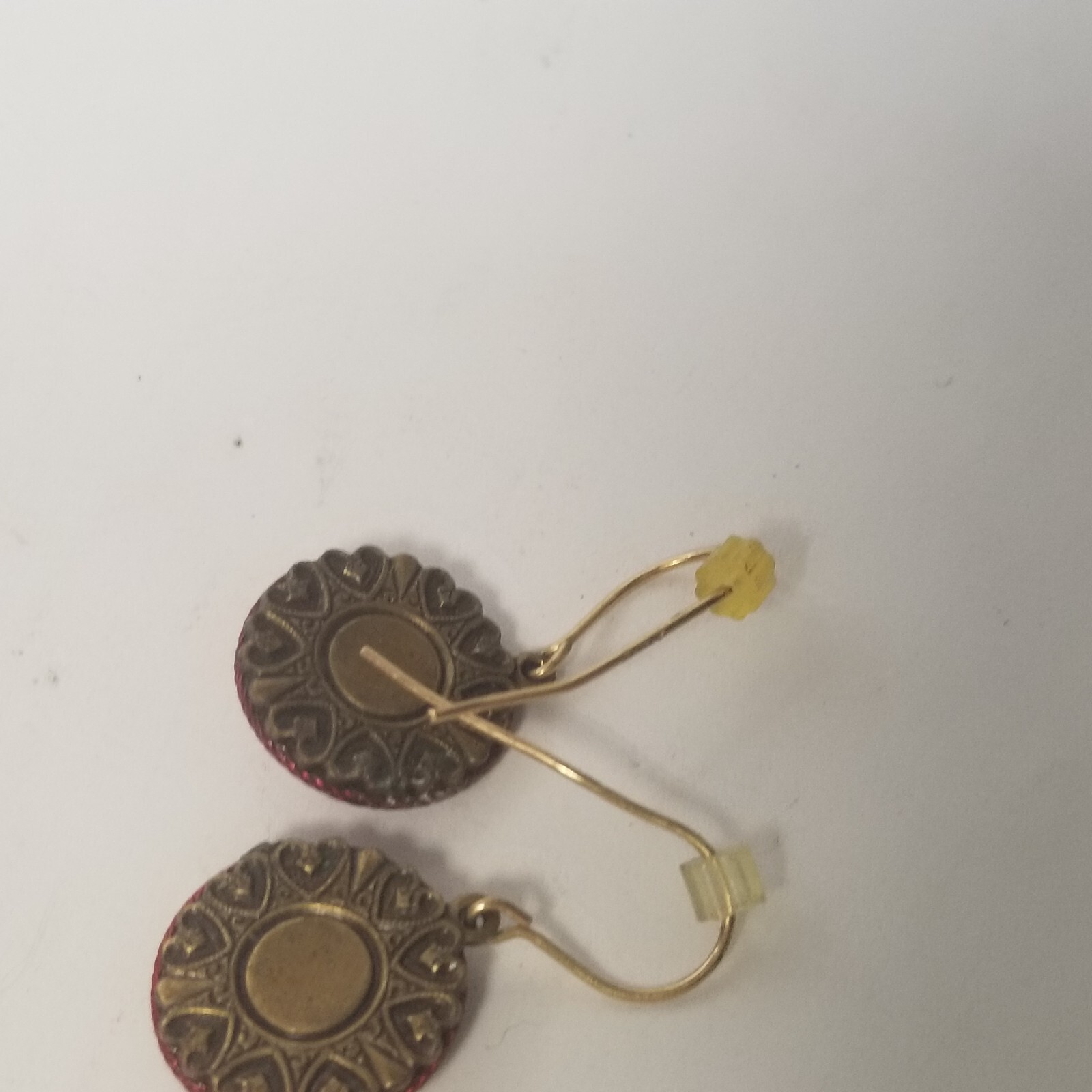 Red Rhinestone Round Hook Multicolor Eardrop Dangle Earrings