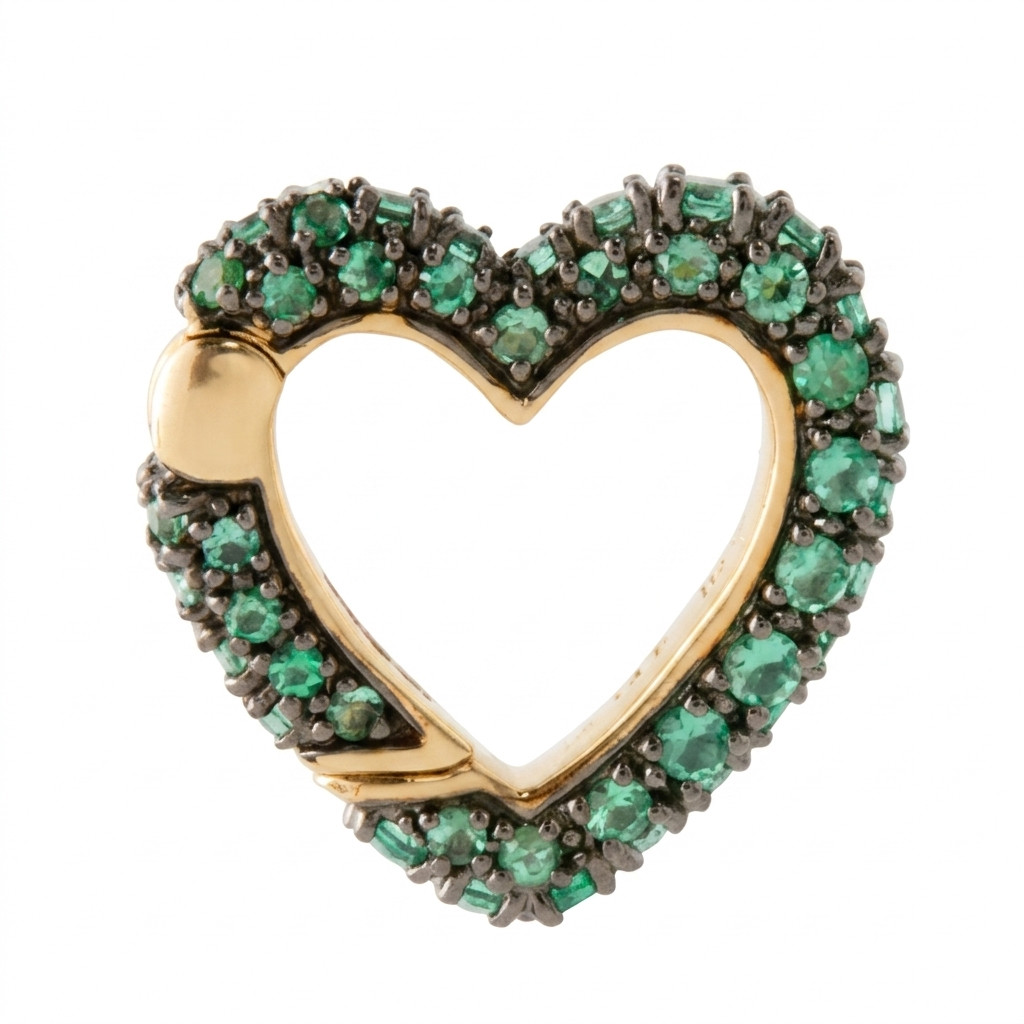 Heart Shape Charm Lock Pendant With CZ Brass Metal Fashion Jewelry for gift