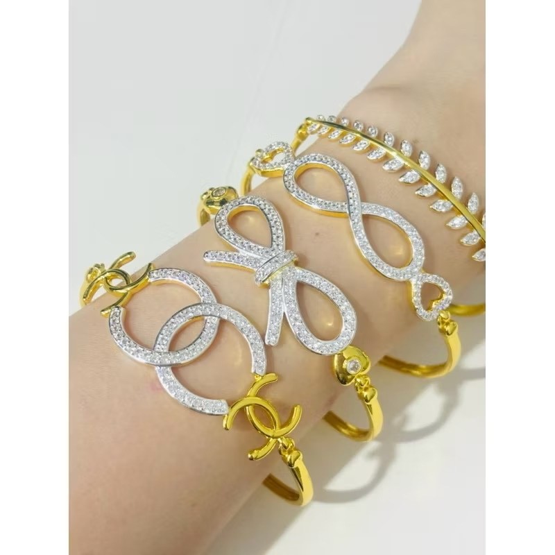 Bracelet 18k 22K 23K 24K THAI BAHT YELLOW GOLD JEWELRY 7 inches