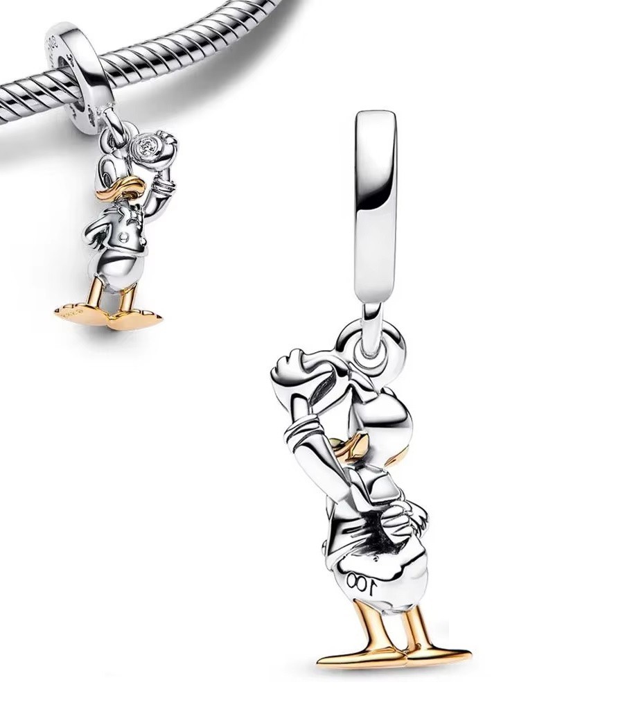 Genuine 925 Sterling Silver Fashion Charm Donald Duck