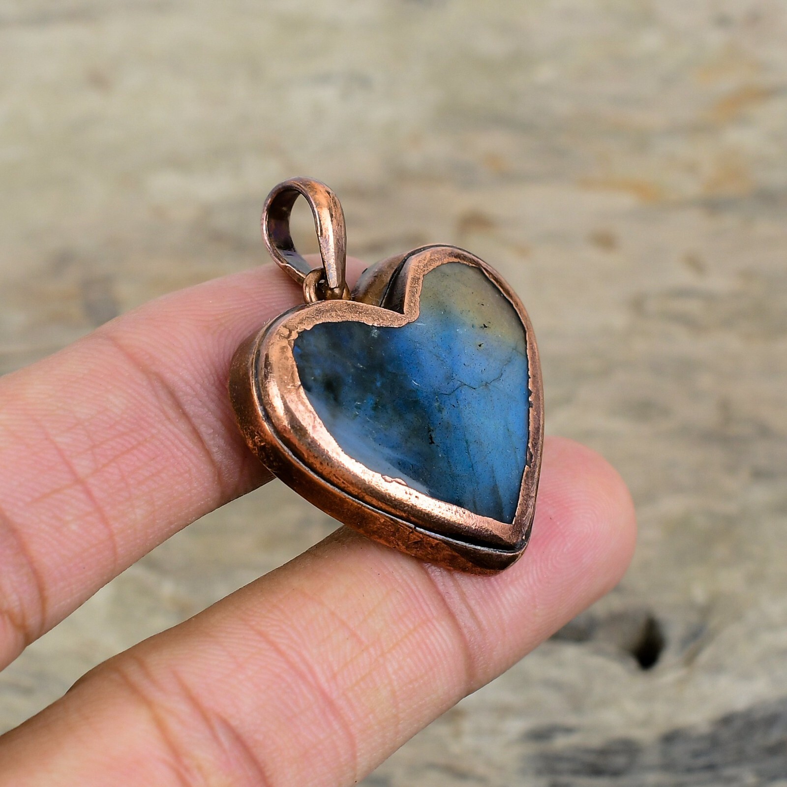 Labradorite Jewelry Copper Gift For Bridesmaid Electroformed Pendant 1.61″
