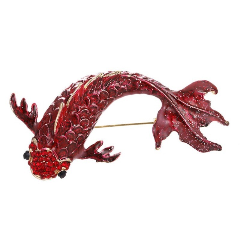 1PCS Fish Rhinestone Brooch Pin Jewelry Vintage Banquet Big Brooches for Women