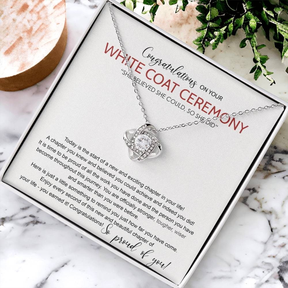 White Coat Ceremony Necklace Gifts For Daughter, Nurse On Congrats Gift For Her