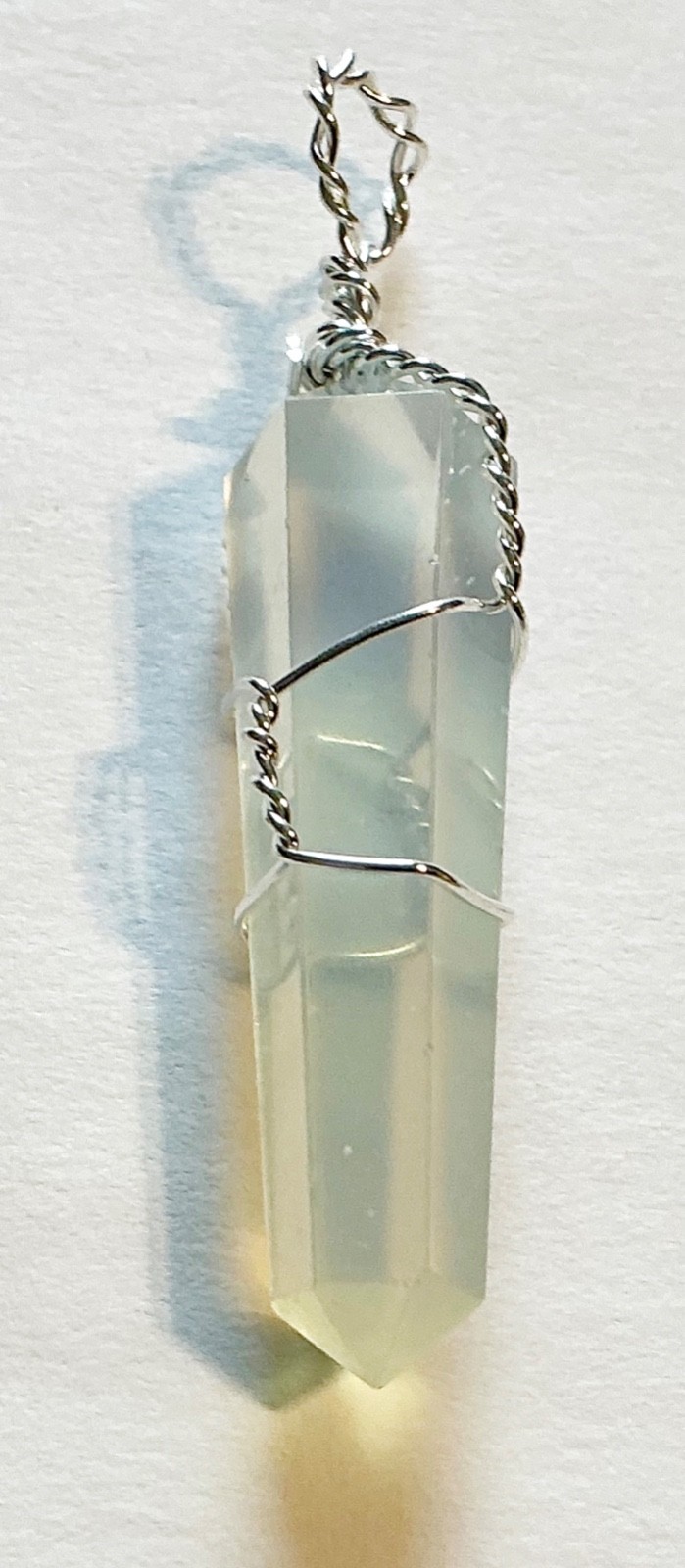 Opalite Stone Hexagon Point Pendant Chakra Reiki Healing Amulet Gift Free Ship