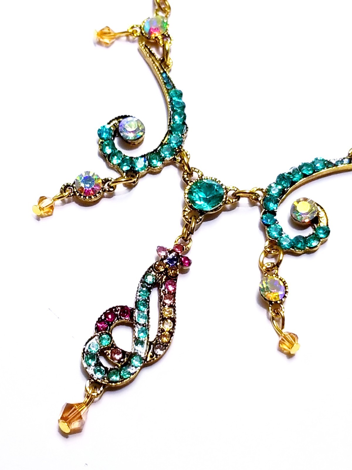 Colorful Choker Rhinestone Crystal Statement Necklace Pageant Prom Boho Gypsy