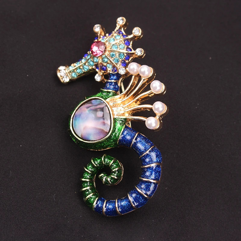 Women Men Unisex Seahorse Lover Brooch Fashion Sea Animal Pins Badge Jewelry