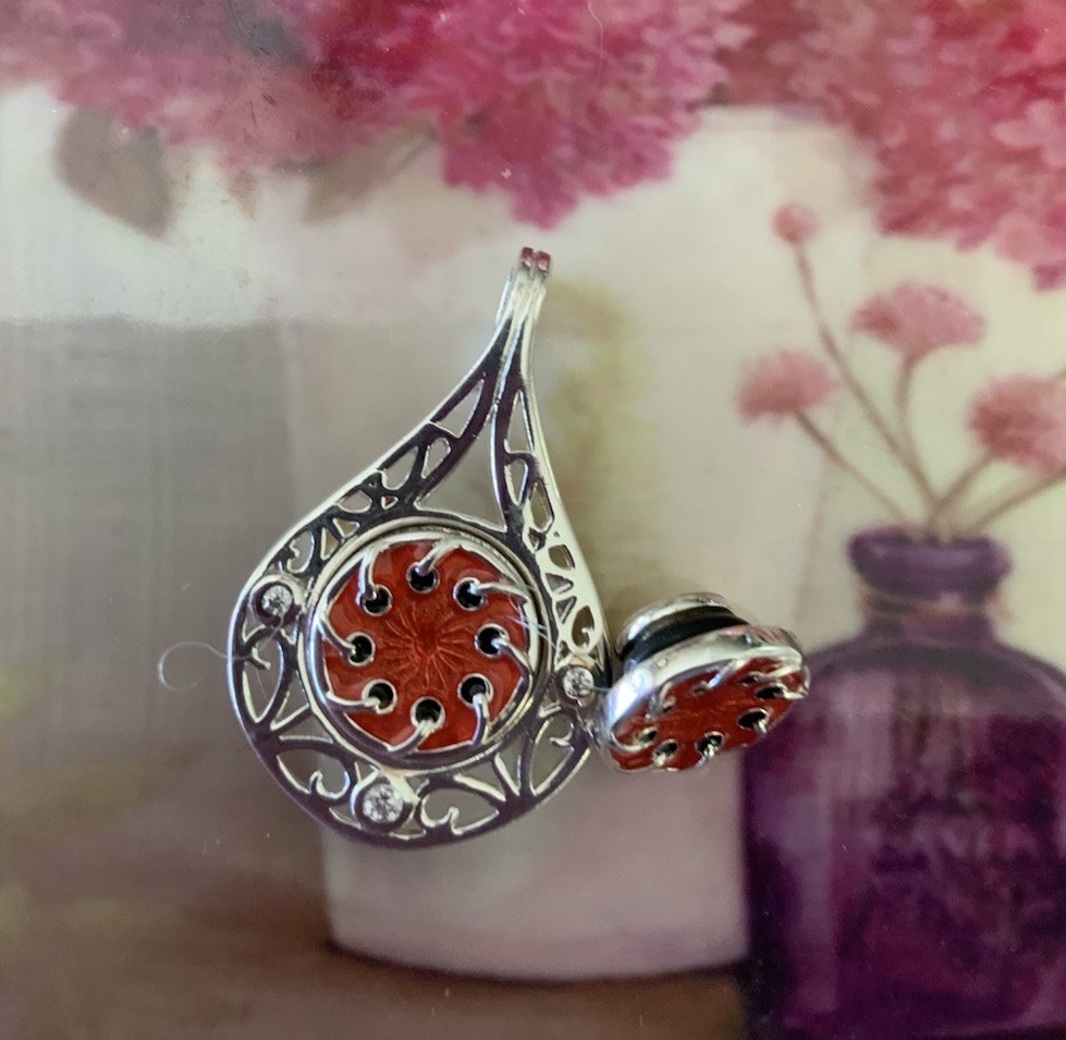 kameleon jewel pop Sterling red Swirl 2 Available Pendant Not Included