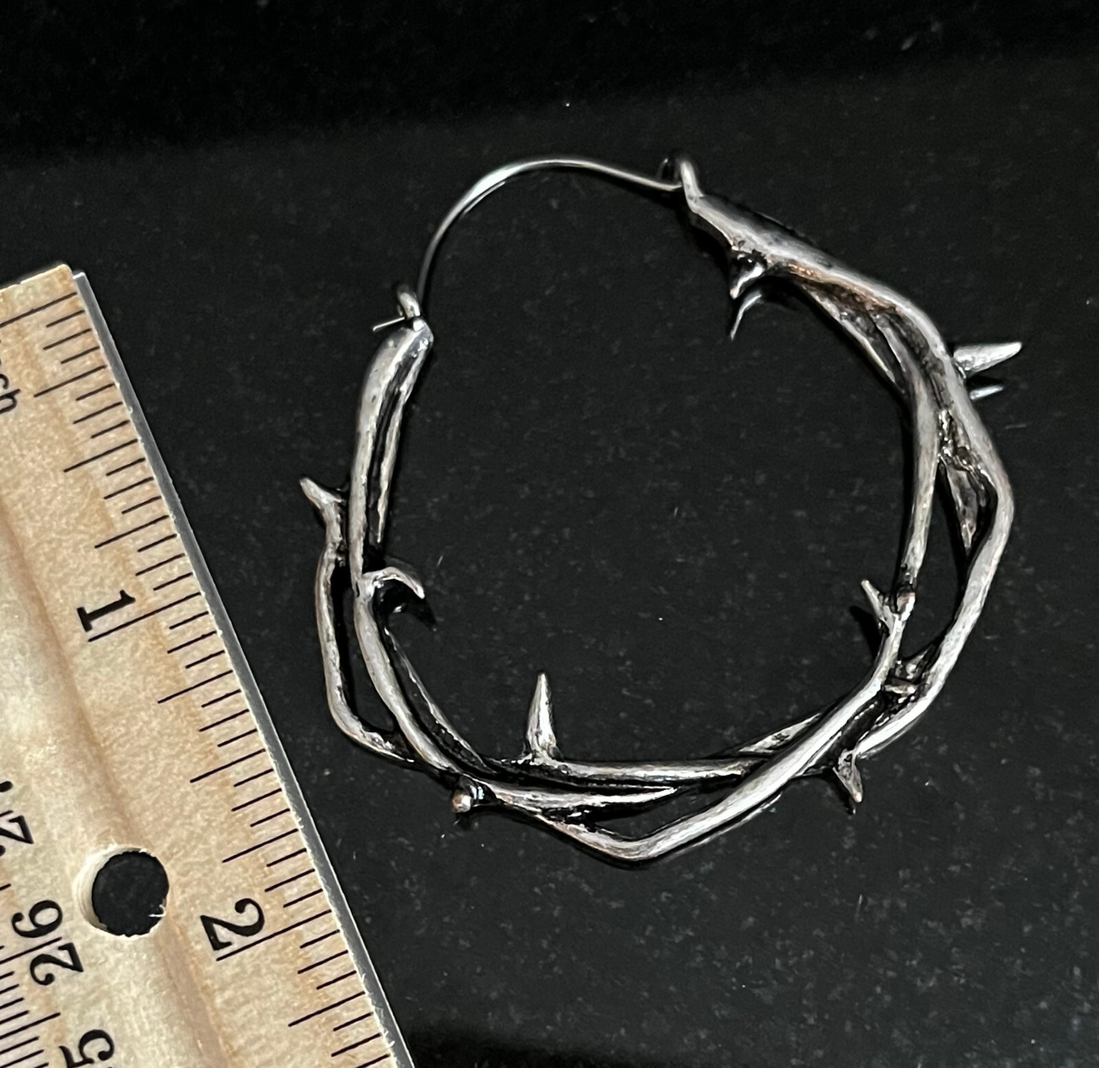 PAIR 20g Twisted Thorn Hoop Earrings, Use As Regular Earrings or Through Tunnels
