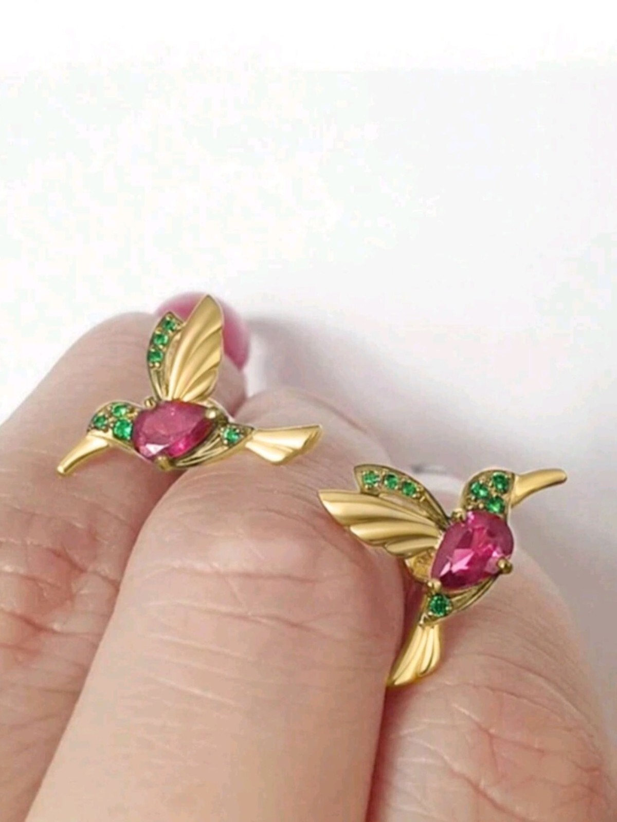 Gold Hummingbird Earrings 14k Birthday Gifts For Women Minimalist Jewelry