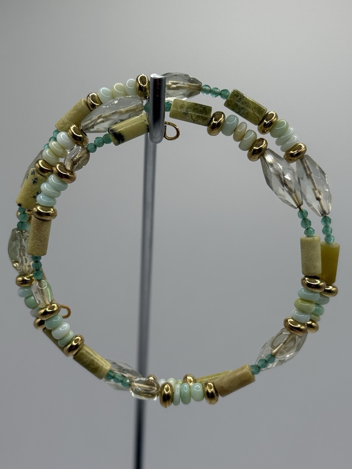 Semi precious stone bracelet- Peruvian Opal, Aventurine, Lemon Quartz & More