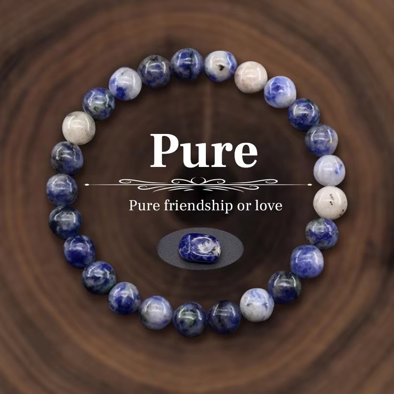 Natural Stone Symbolic Beaded Bracelet Women Men Anxiety Relief Protection Money