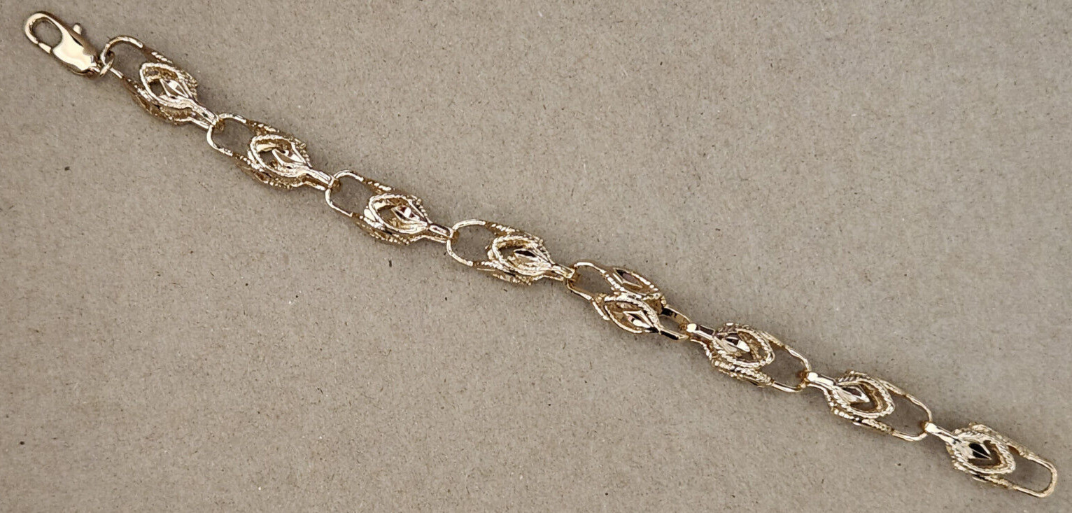 Men’s Lady’s Yellow Gold Plated Turkish Rope Bracelet 8in inch Long 9mm Wide New