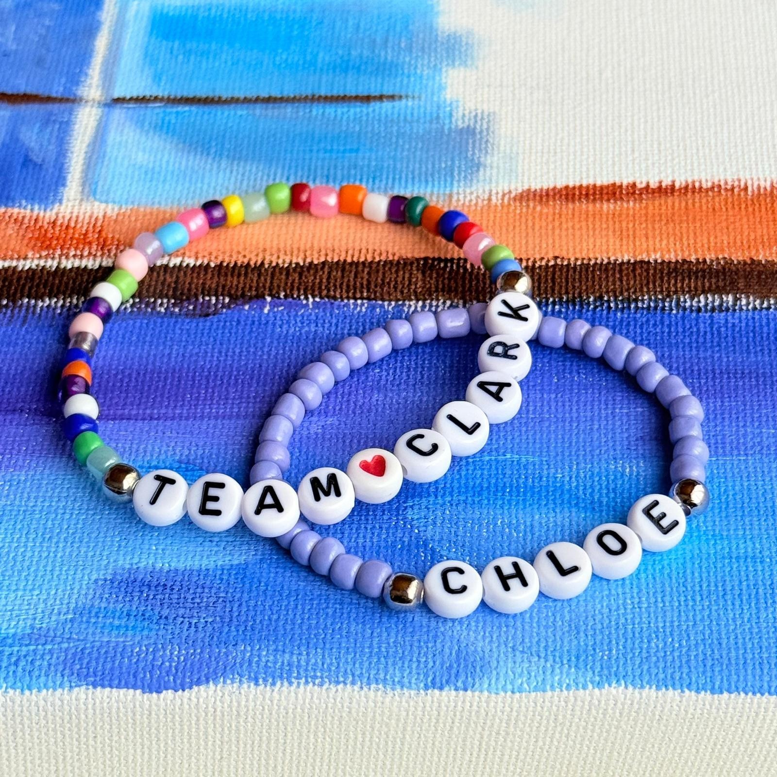 Custom Glass Bead Bracelet , Personalized Name Bracelet , Handmade Jewelry