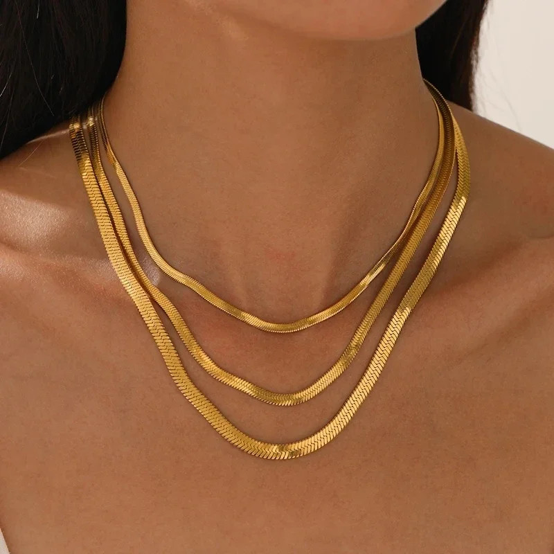 Women Men 925 Sterling Silver Gold Snake Chain Necklace Chains