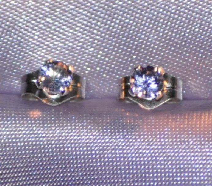 3.0mm TANZANITE PETITE ROUND STUDS – SET IN .925 STERLING SILVER-