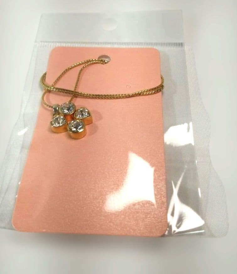 Yves Saint Laurent Necklace Crystal Rhinestone Gold Logo Plate Length: 17.3 in.