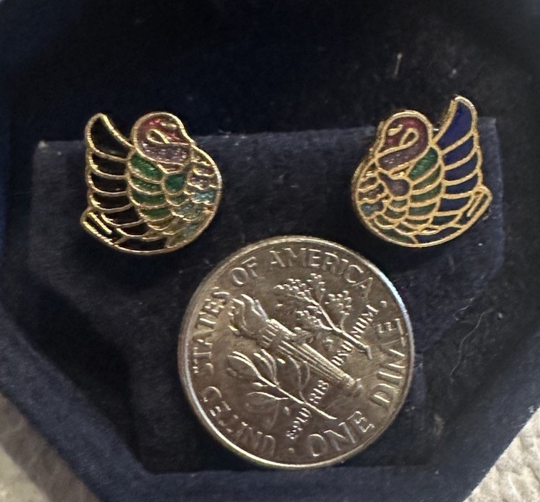 Lot of 2 Pairs of vintage cloisonné Earrings