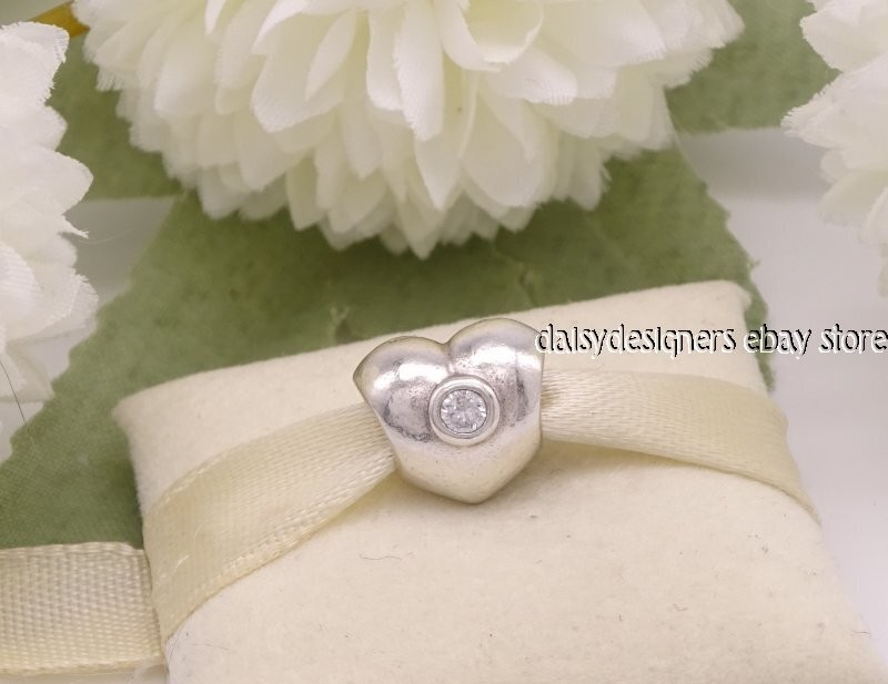 Authentic Pandora Puffy Heart Clear Charm 790134CZ Retired
