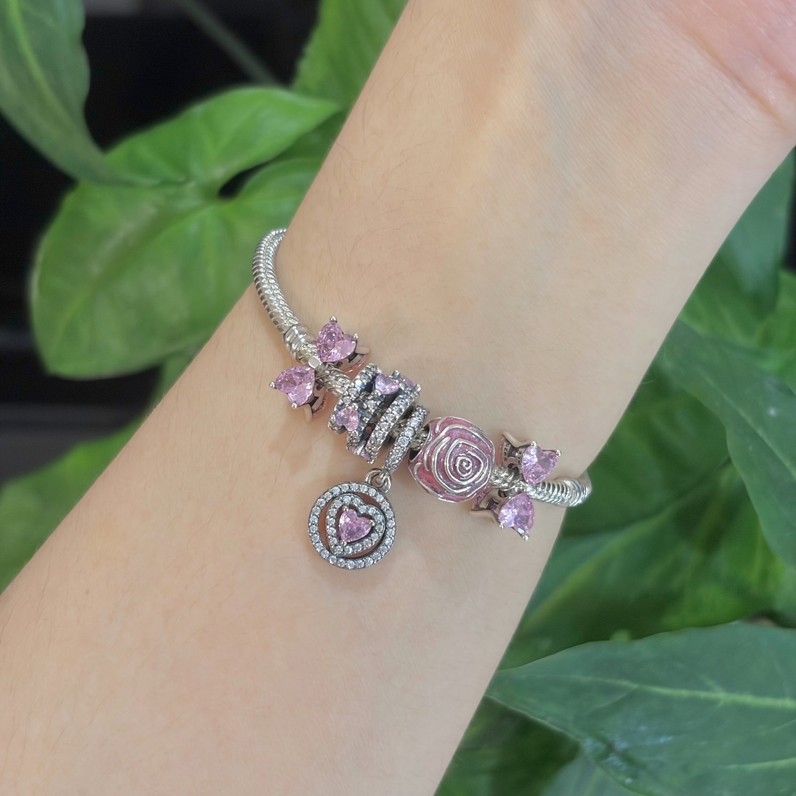 100% NEW #793212C0 PANDORA Pink Rose Charm with Box
