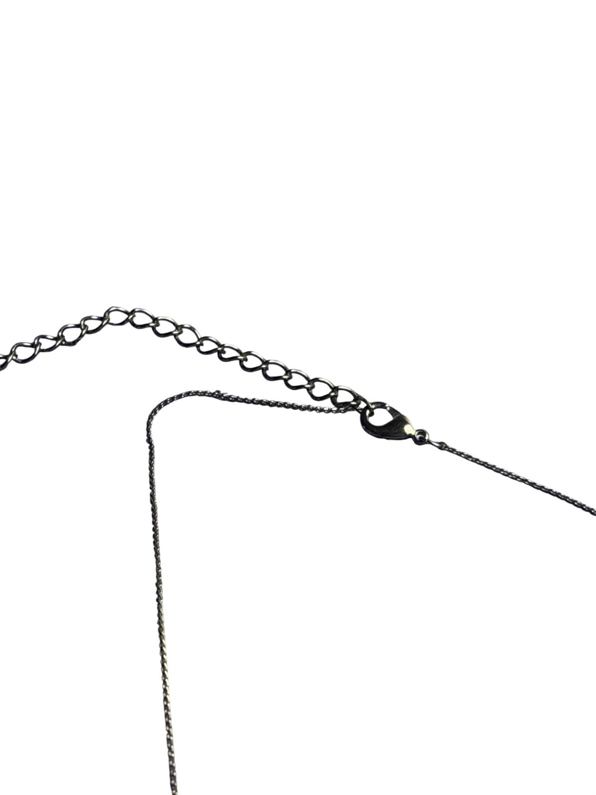 Purple Art Glass Pendant Necklace Gumetal Plastic Beads 17 – 20 inches Long