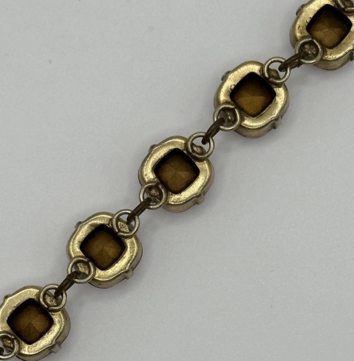 Catherine Popesco France Baby Pink Crystal Bronze Tone Bracelet Beach Cruise