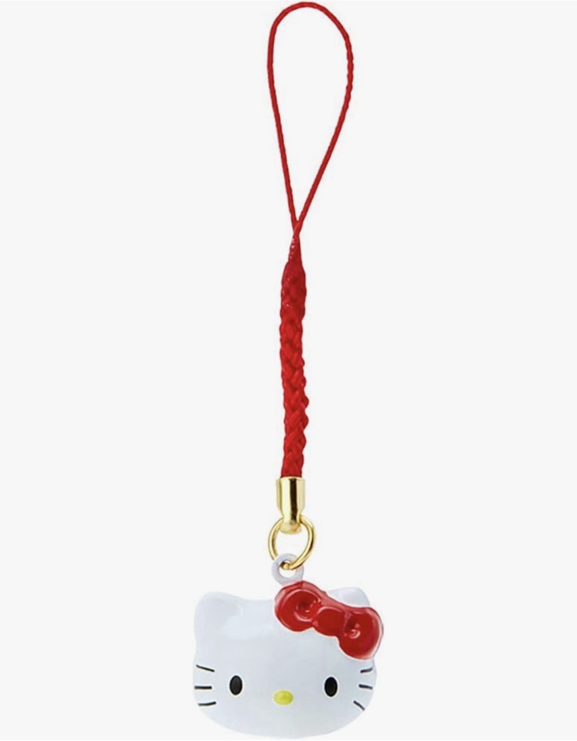 ❤️🔔Sanrio Hello Kitty Face Bell Charm Strap Brass Mascot Keychain🔔❤️