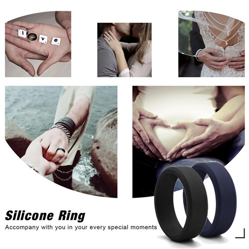 4 Pack Silicone Wedding Engagement Ring for Men Women Rubber Band Gym Sports US