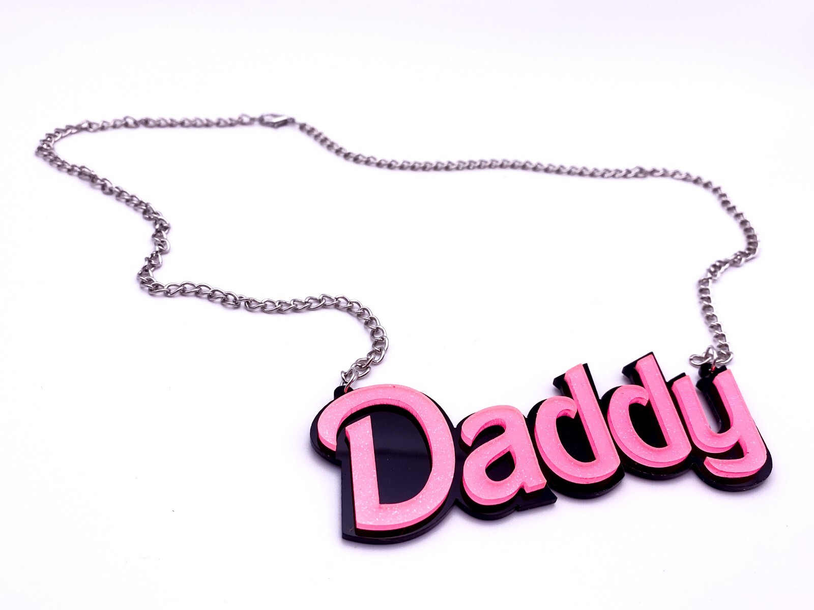 Glitter DDLG Yes Daddys Girl Slut Necklace Bimbo Core Jewelry Kawaii Clothes