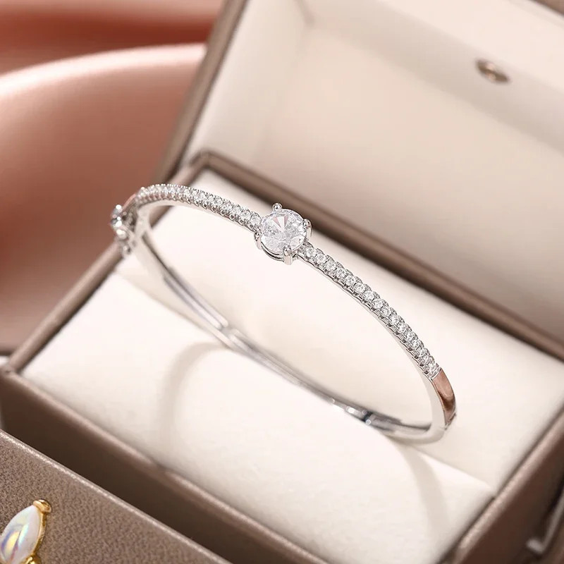 Fashionale Women’s Cubic Zirconia Bangle Silver Color/Gold Color.