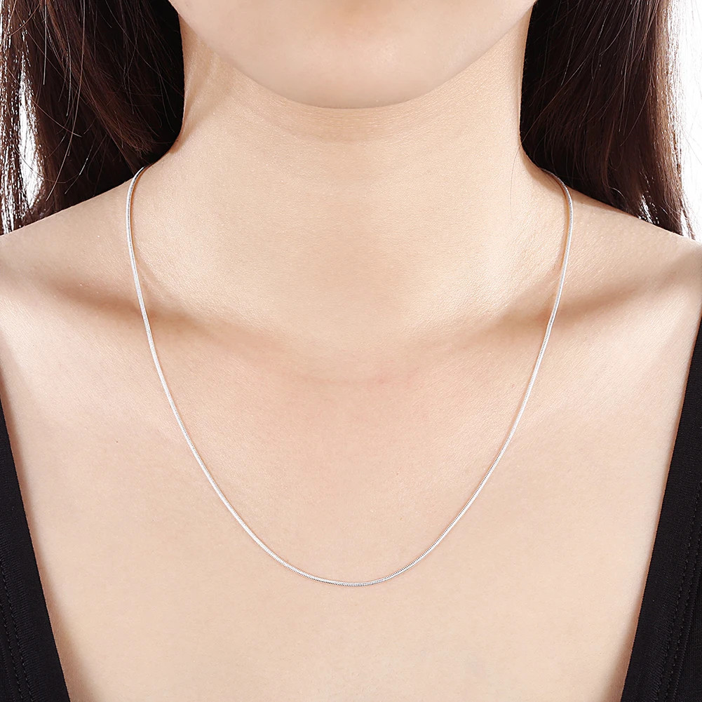 10PCS 925 Sterling Silver 1mm Snake Chain Necklace 16-30 Inches